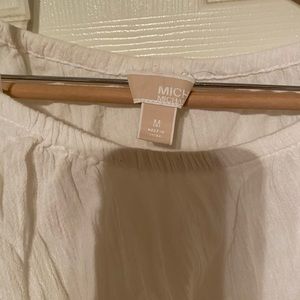 Michael Kors white one shoulder blouse